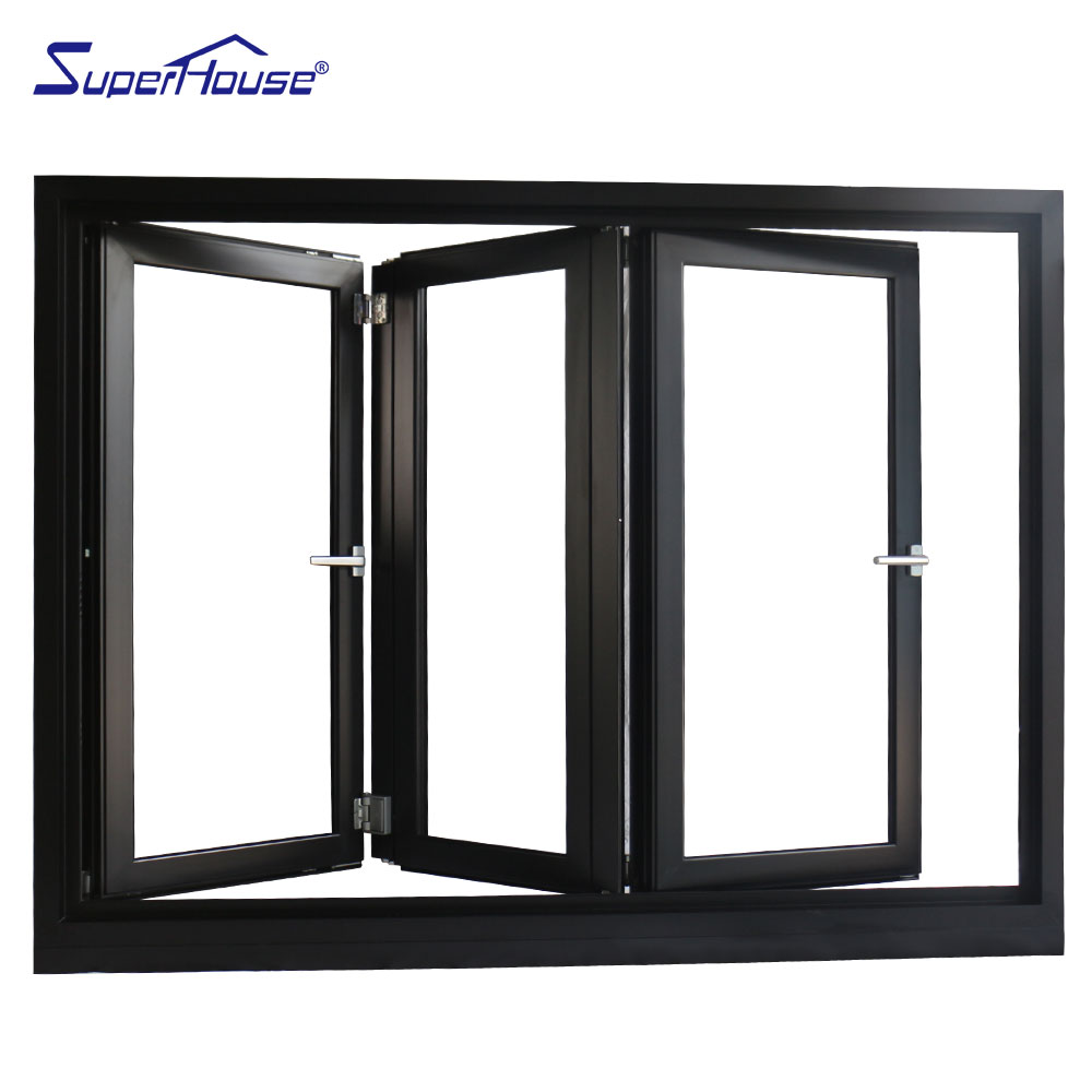 Hurricane Impact System Safety Glass Aluminum Bi Fold Windows Exterior Accordion Design