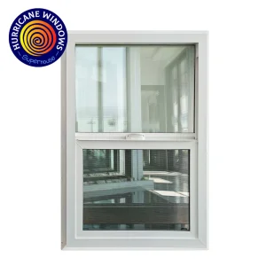 USA NFRC Certified Vinyl Single & Double Hung Window with Double Tempered Glass for Housing Condo Apartment Project