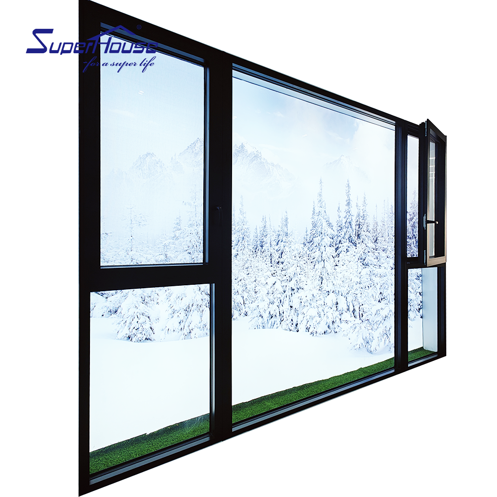 High Performance Hurricane Impact Resistant for Luxury Villas Commercial Office Buildings Aluminum Tilt Turn Window
