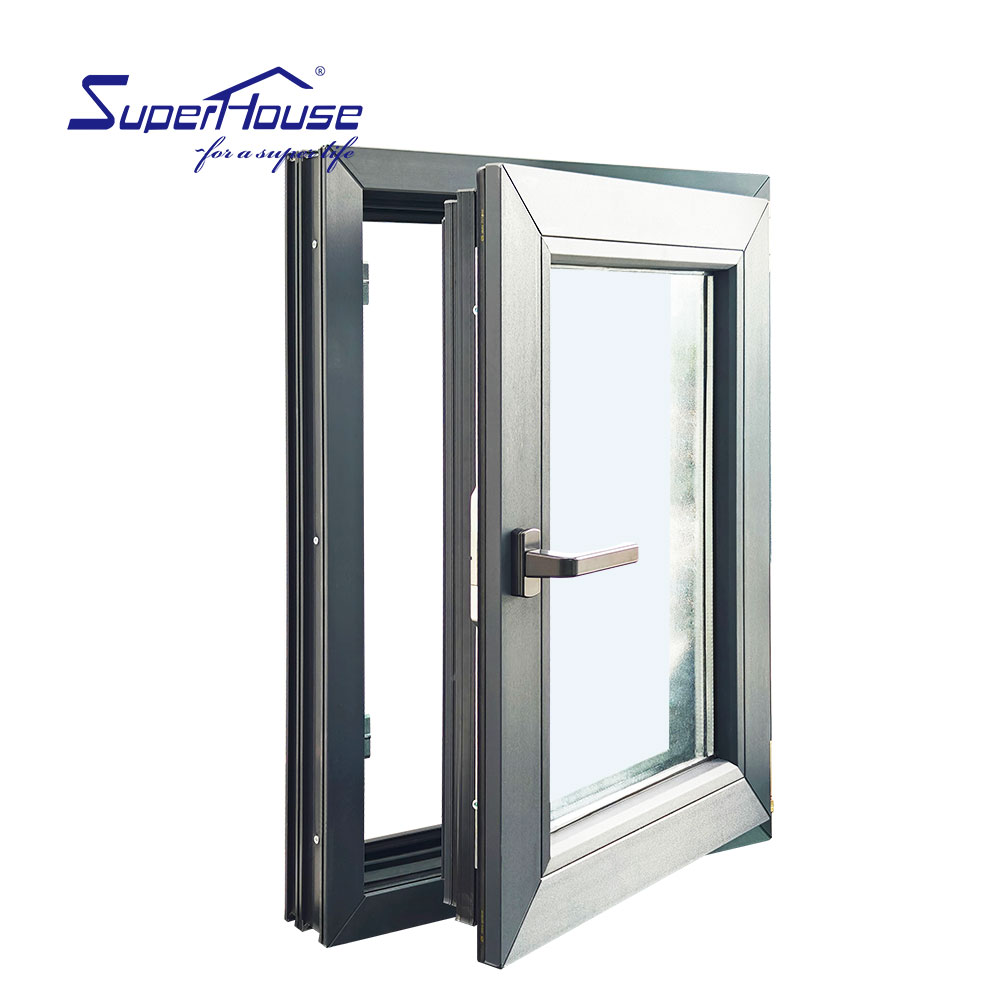 NFRC Certified Upvc Double Glazed windows Impact Resistant in Swing Casement windows