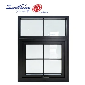 Superhouse Cafe Shop UV Resistant French windows Aluminum Morden BLack Casement windows with Screens New Design Factory Direct