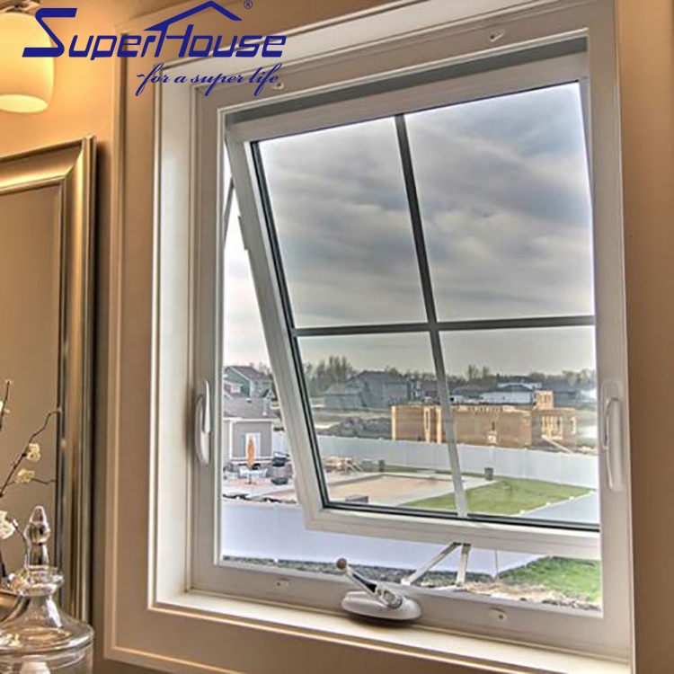 Weather Insulated Manual Swing Casement Windows Modern Soundproof Hand Crank Aluminum Windows for Coastal Residential Homes