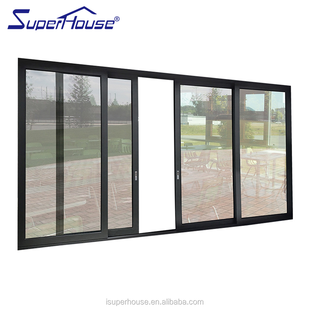 Hurricane Impact Sliding Glass Door Impact Resistant Aluminum Patio Sliding Door Double Glazed Laminated Glass Custom Size