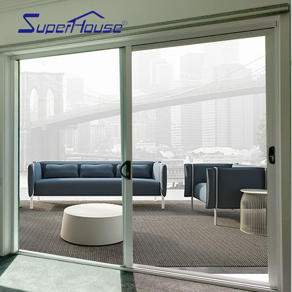Multi-Track Stacker Door Florida Hurricane Reflective Privacy Glass D-Type Handle Anti-Pinch Design for Living Room Balcony