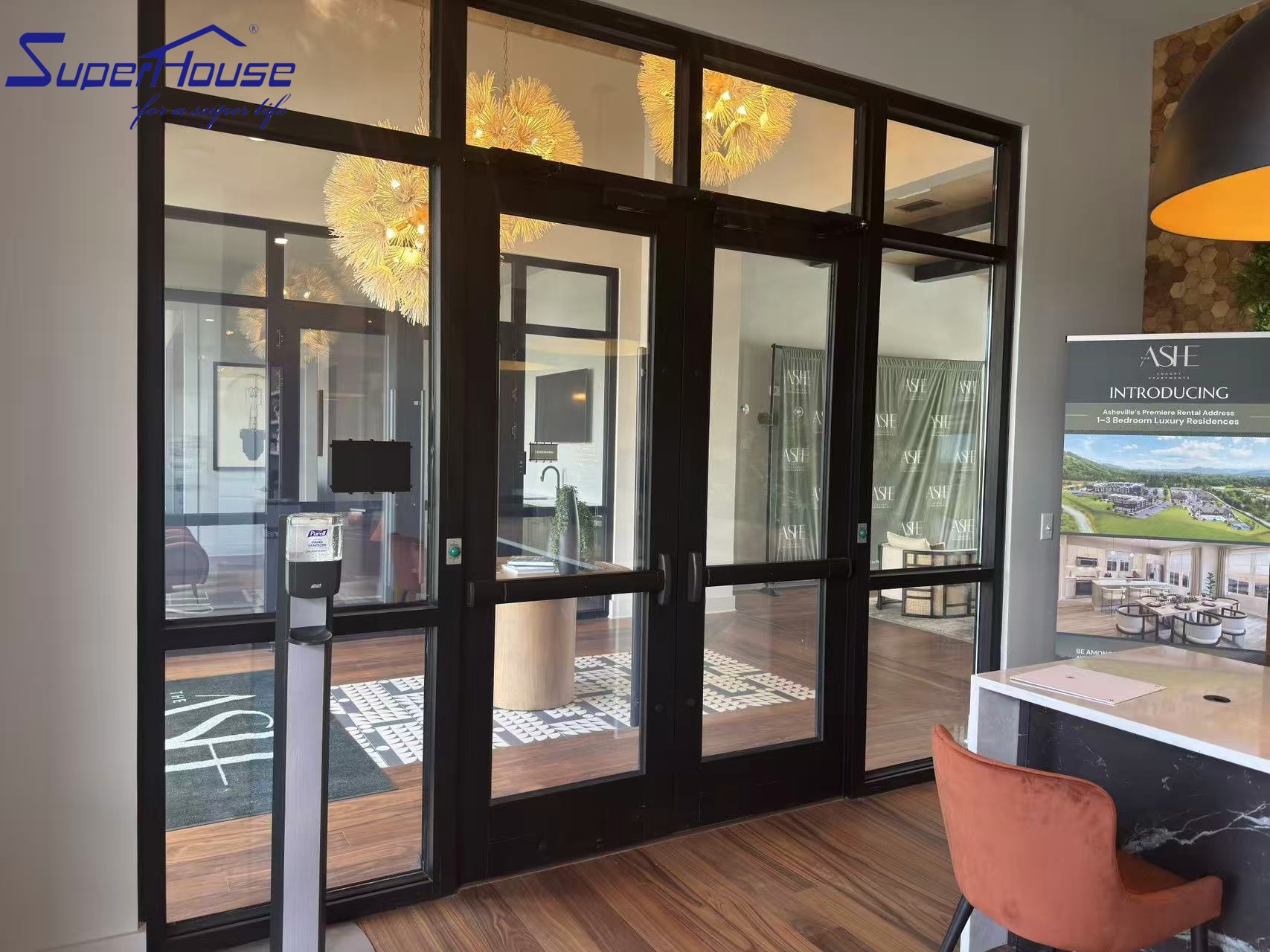 Aluminium Double Glazed Glass With Low-e Casement Window Door Usa French Front Entrance Door With Beauty Grills