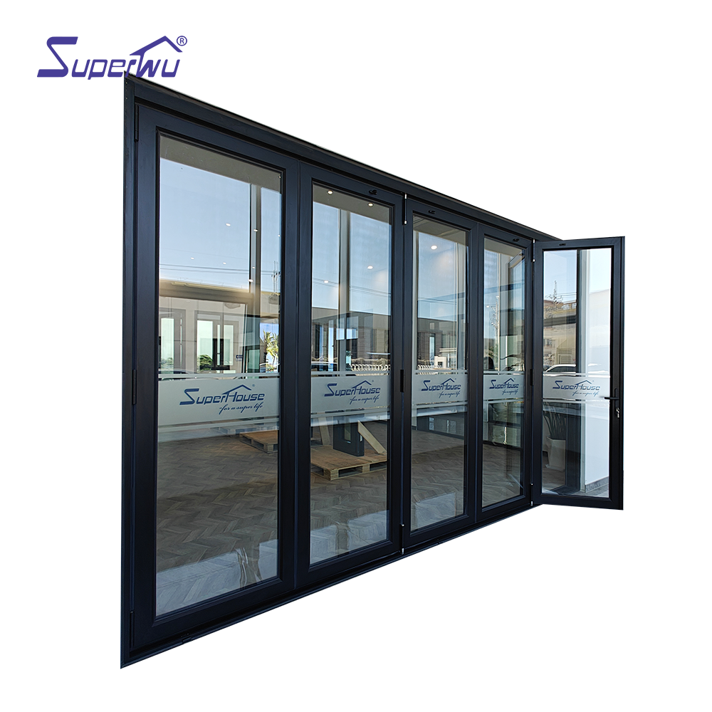 Superhouse Australian Standard AS2047 Original Supplier Waterproof Double Glazed Aluminum Folding Window