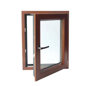 NOA Certified Aluminum Tilt&Turn Window Hurricane Resistant Wood Grain Frame Pastoral Style Windproof Rainproof Heat Insulation