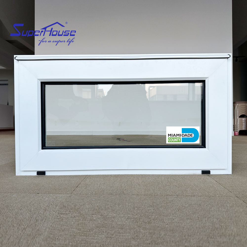 Commercial Aluminum Awning Window American Crank Window Double Glazed Glass Soundproof Rainproof Custom Color For Restaurant