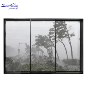 New Design Matte Black Frame Slim Aluminium Sliding Door System Soft Closing Narrow Frame Tempered Glass Sliding Door