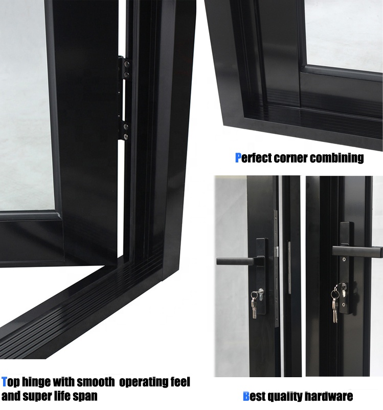 Aluminum Doors and Windows Double Tempered Glass With Super Waterproof for Container House