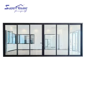 6 Panel 3 Track Aluminum Wood Sliding Patio Door