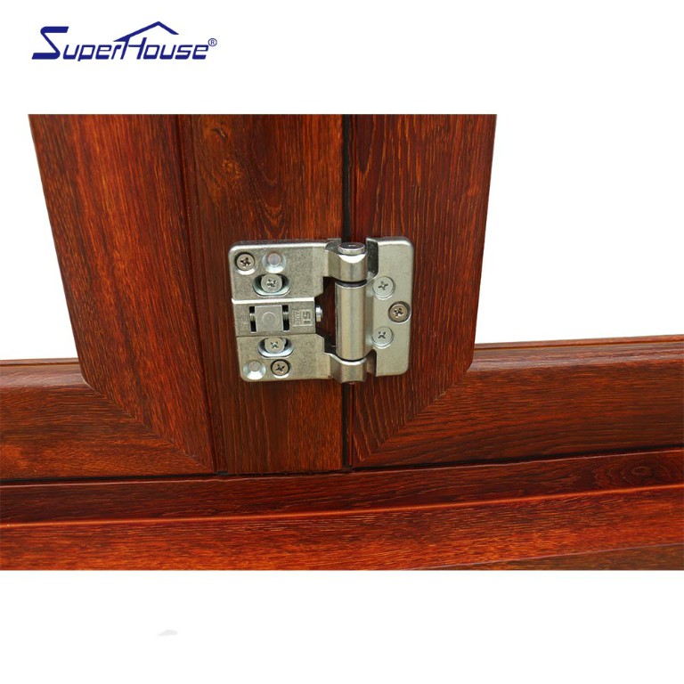 Balcony Entry Aluminum Folding Door Wood Grain Finish German Hardware Double Glazing Wind Water Impact Resistant Villa Patio