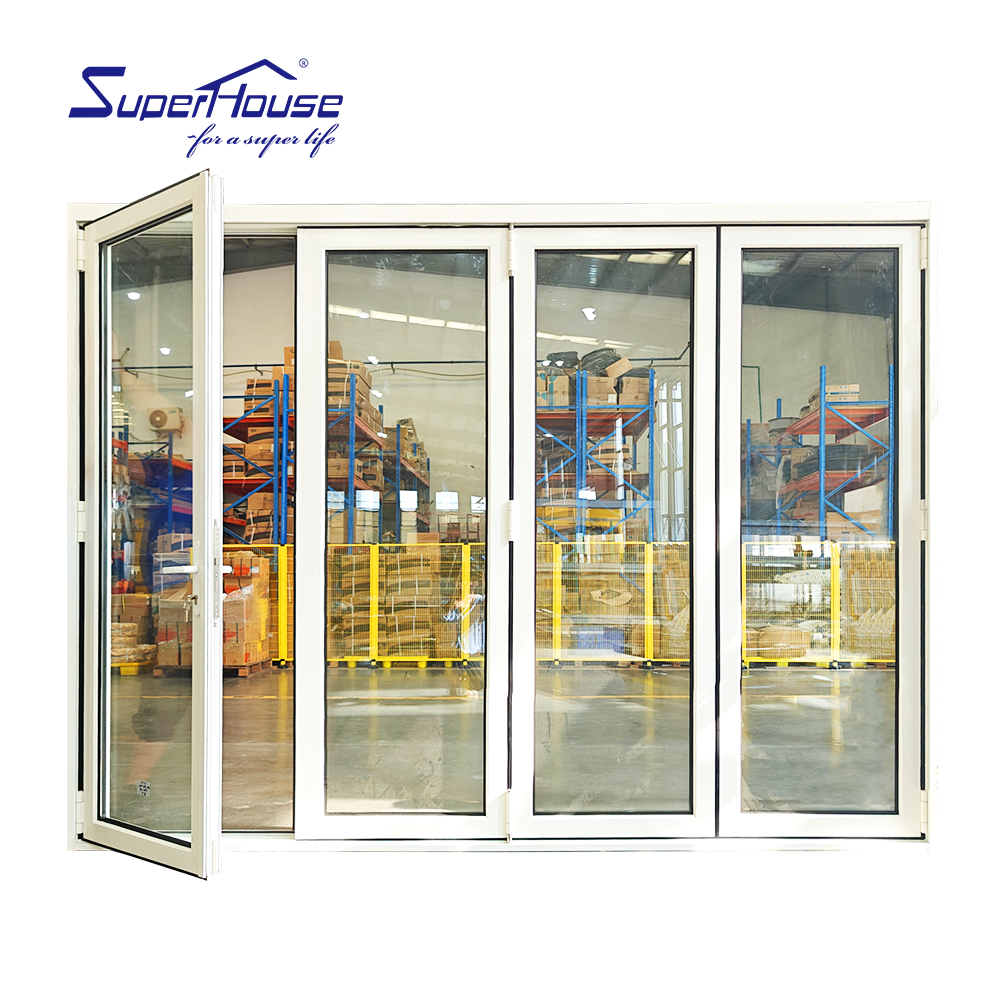 Hurricane Impact Soundproof Exterior Patio Door Bi Fold Aluminium Glass Folding Door Waterproof Accordion Door