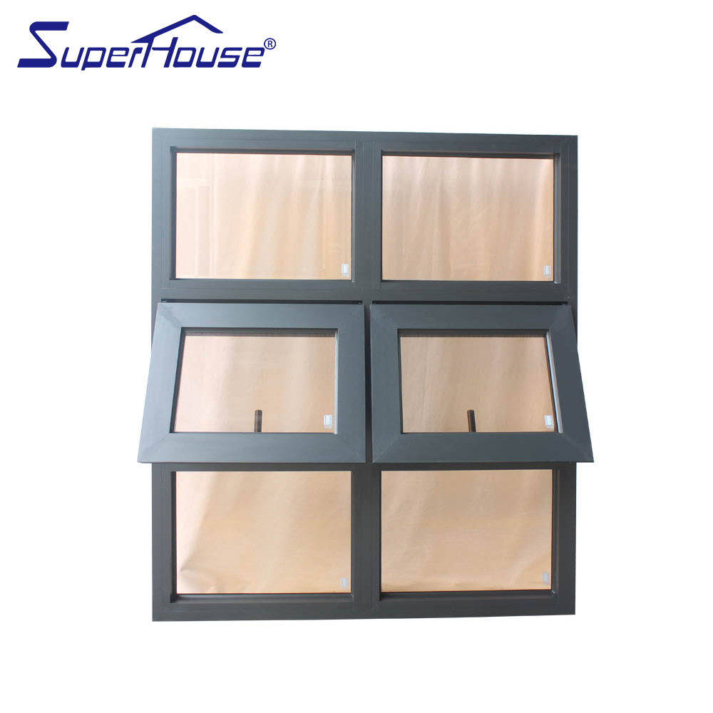 Superhouse Customized Outdoor Waterproof Good Sound Insulation Retractable Flyscreen Aluminum Awning Window