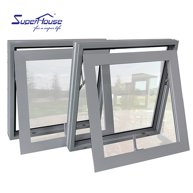 Hotel NOA Approved Hurricane Impact Aluminum Awning Window Double Glass Argon Gas Filled Heat Insulation Windproof Rainproof