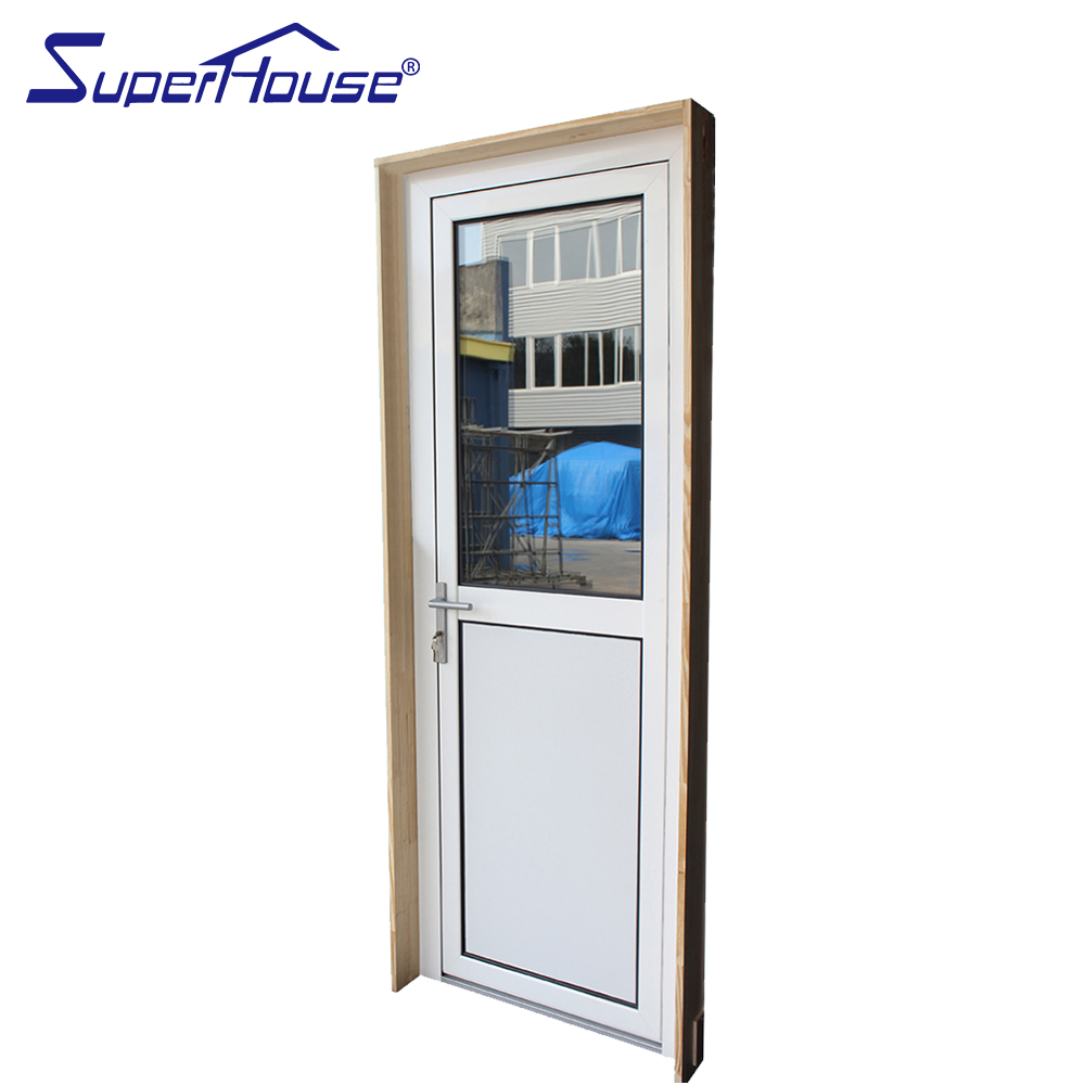 Aluminum Soundproof Exterior Door Double Glazed Glass Front Residential Entry House Doors Aluminum Patio Door With Mini Window
