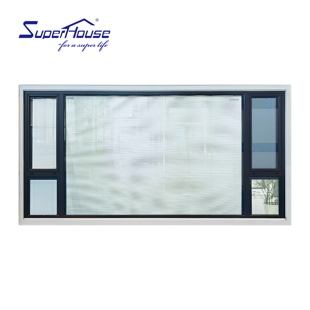 NFRC America's Energy Saving Thermal Break Aluminum Casement Windows Double Glass Built-in Shade Louvers