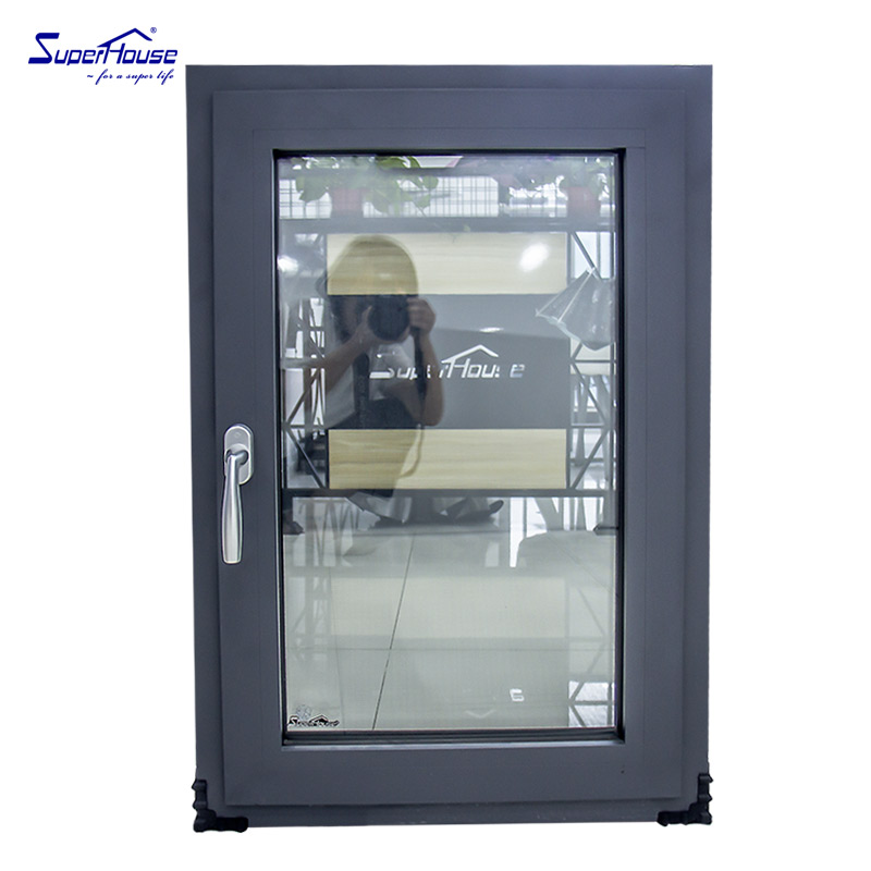 Modern Design Hurricane Impact French Double Glazed Soundproof Casement Window Broken Bridge Aluminum Folding Open for House