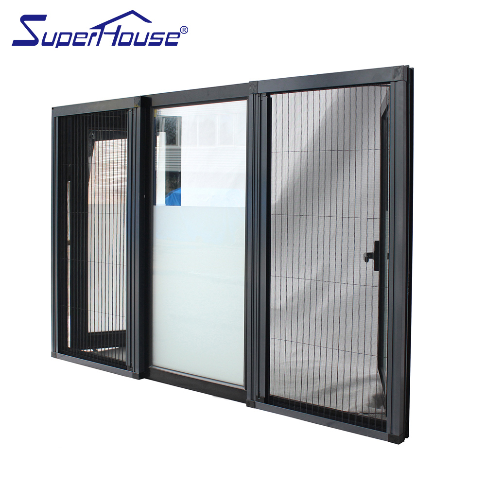 Modern Custom Made Black Aluminum Casement Window With Mosquito Net Aluminum Black Windows
