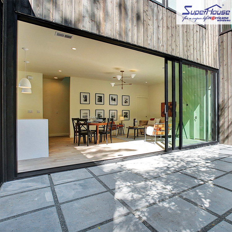Florida Approved Hurricane Impact Exterior Large Lift and Sliding Patio Doors Double Glazed Sliding Doors