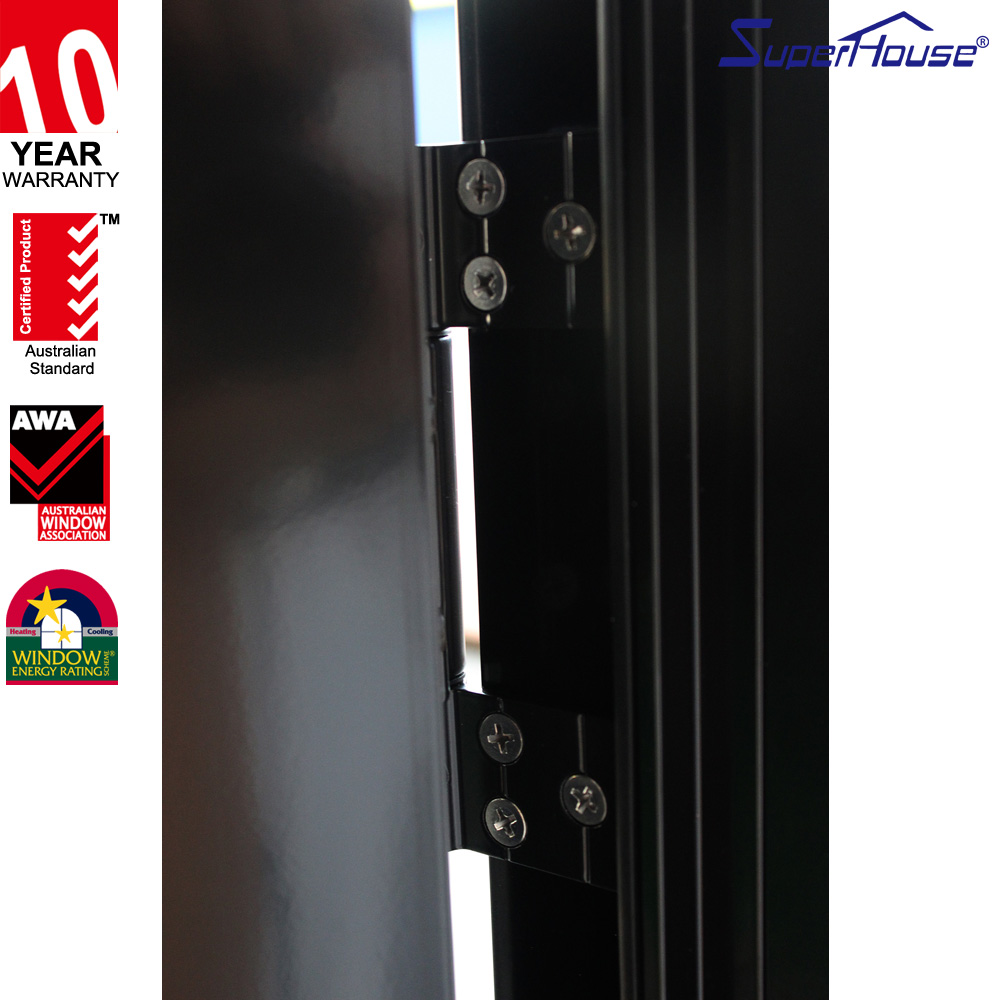 Aluminum Hinged Door German Hardware Florida Approved Hurricane Resistant Low-E Energy Saving UV Protection Indoor Use