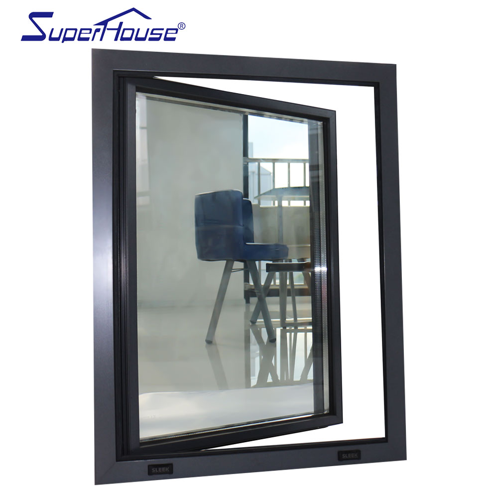 California Title24 Aluminum Thermal Break Casement Window Low-E Coating Multi Point Lock Energy Saving  for California Project