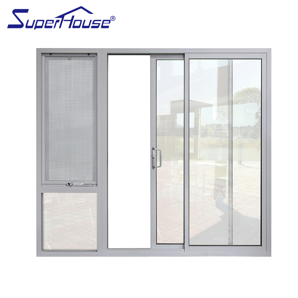AS2047 Certified Thermal Break Aluminum Sliding Door and Awning Window Combo with Insect Screen