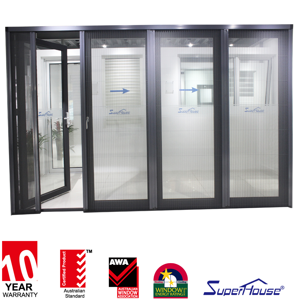 Superhouse Modern Double Glazed Tempered Glass Aluminum Alloy Hurricane-Proof Exterior for Apartments Finished Bi-folding Door