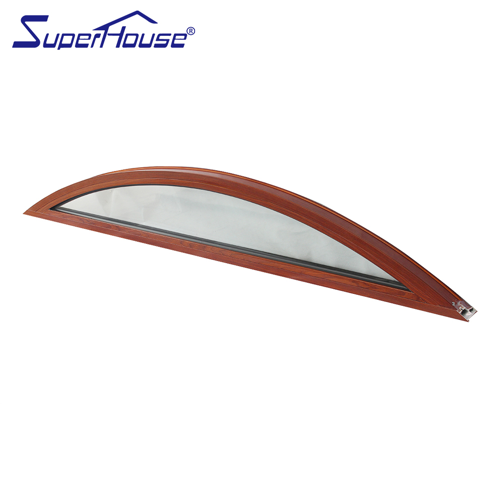 For Living Room & Bathroom Aluminum Alloy Curved Glass Fixed Window with Anti-UV Protection Curved Fixed Window