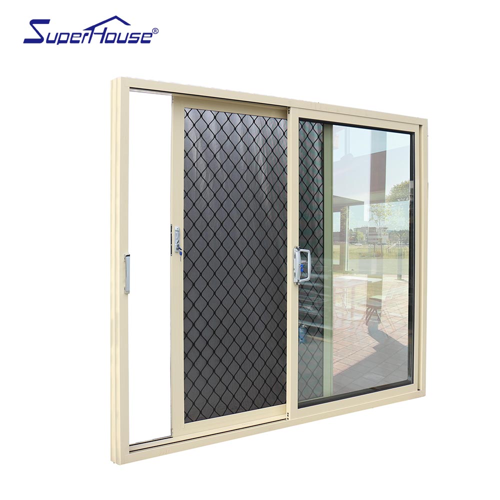 Superhose Modern Anti Deformation Strong Structure Double Tempered Glass Aluminum Alloy for Hotel  Villa Customized Sliding Door