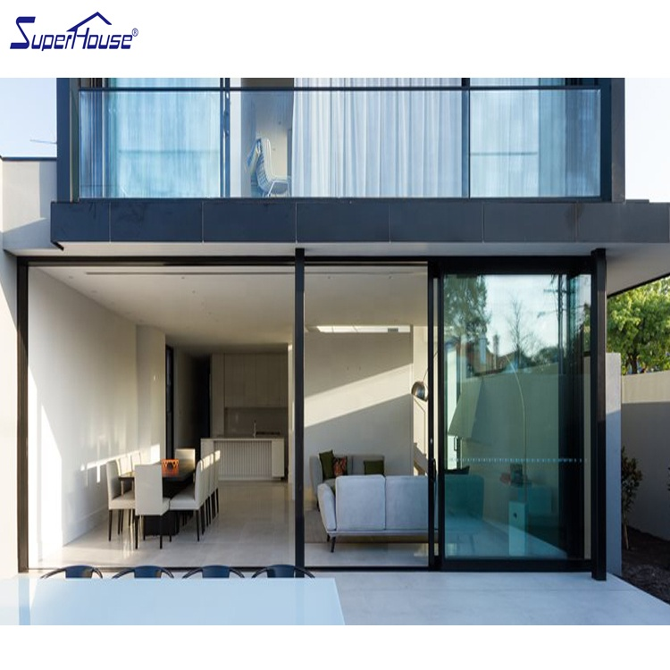 California HOT NFRC Slim Design  Windproof Doors Mordern Style Aluminum Sliding Door for Villa