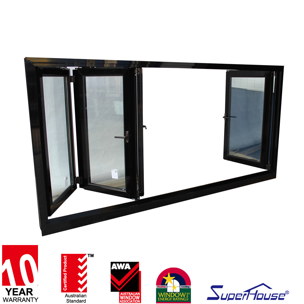 Premium Aluminum Alloy Folding Sliding Window Wall System for Balcony with Safety Tempered Glass and Multi Point Locking