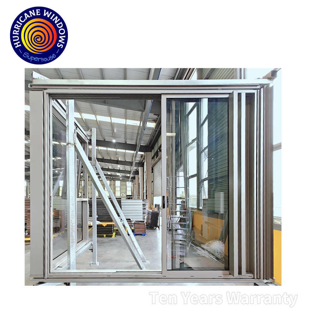 Big View Slim Frame Hurricane Impact Door Thermal Break Energy Saving Multi Tracks Stacker Door for Coastal House Miami Florida