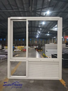 Five Star Commercial Hotel Aluminum Sliding Window With Stopper PTAC Integrated Fixed Louver Custom Electrophoretic Finish