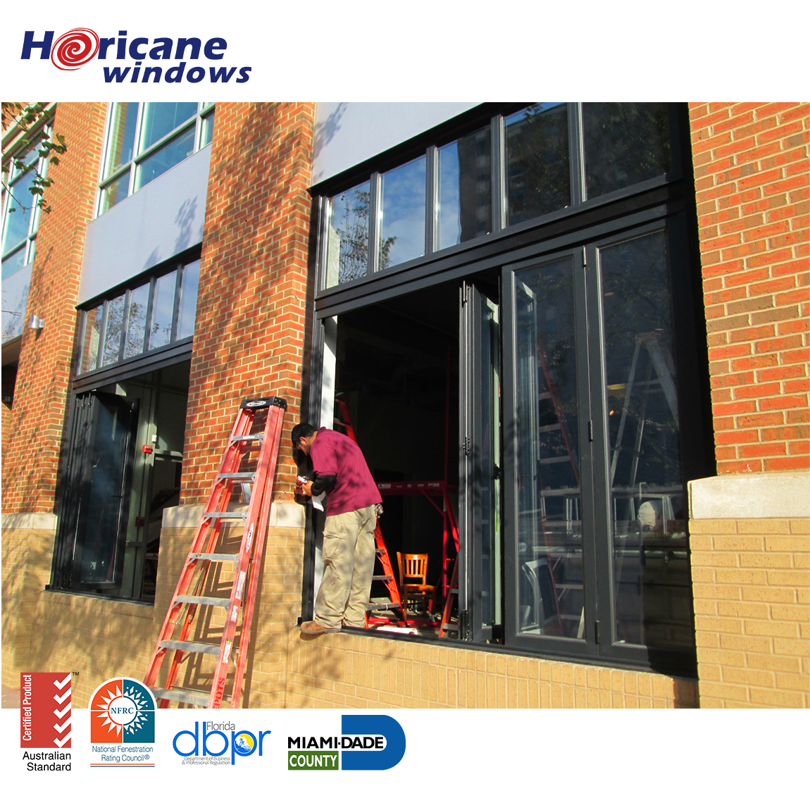 Bulletproof Coffee Commercial Window Hurricane Impact Windows Aluminium Tempered Glass Door Bi Folding Foldable Modern Windproof