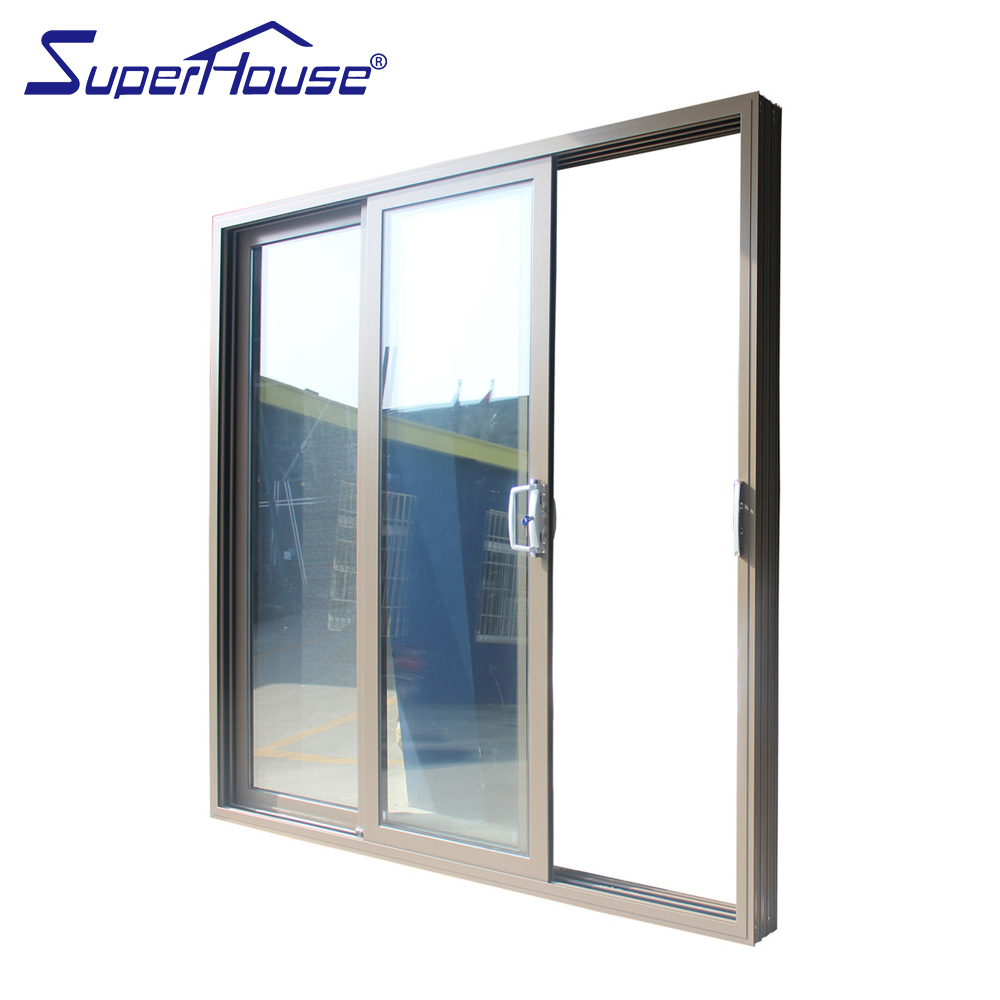 Commercial Office Aluminum Sliding Stacker Door Thermal Break  Ultra Clear Glass Insulated UV Protection Balcony Office Doors