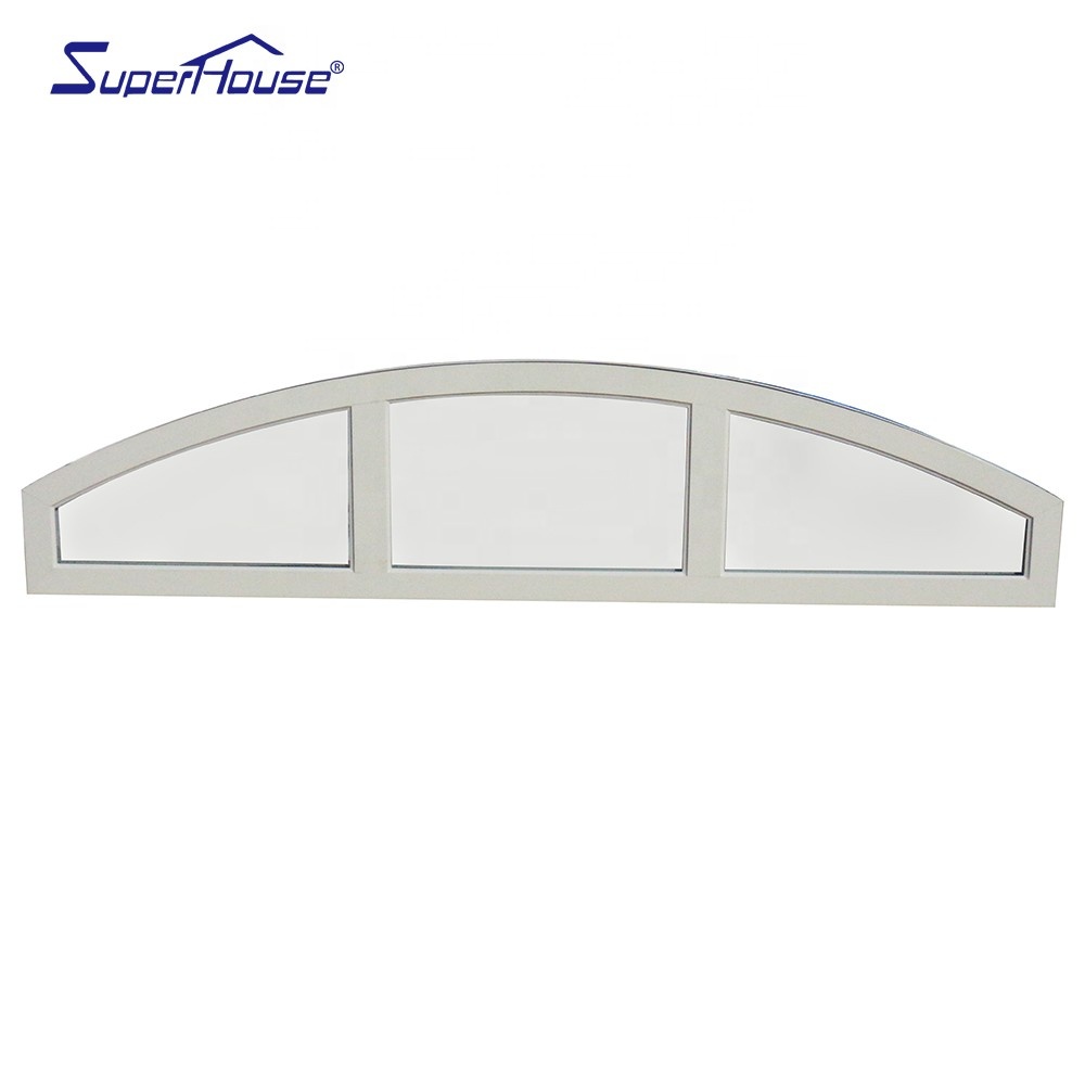 Residential  Miami-Dade NFRC Certified Hurricane Proof Aluminum Arched Decorative Glass Window Energy Saving for Villa Exterior