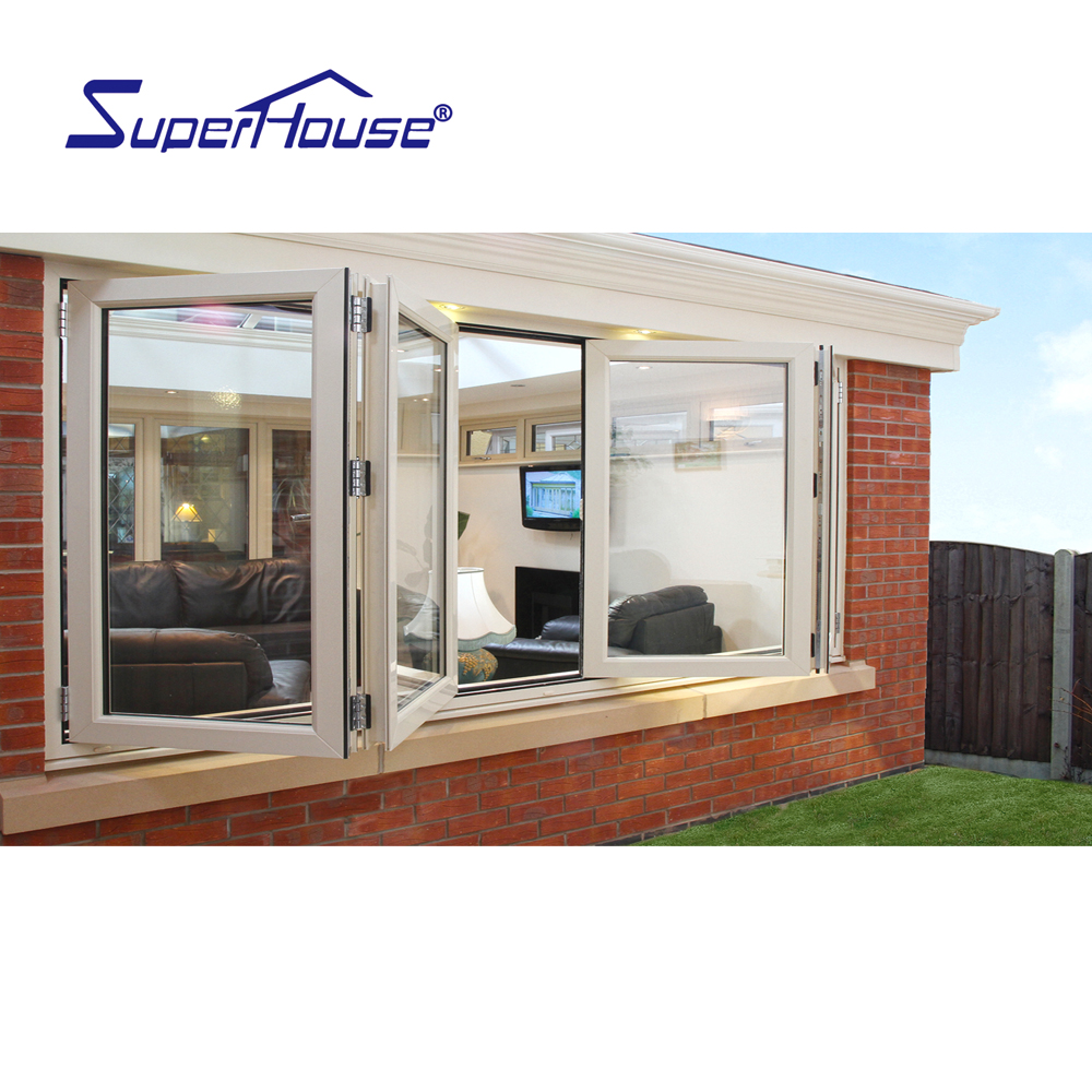 NFRC Impact  Aluminium Bi Folding Window Aluminum Frame Tempered Glass Window Balcony Window for House