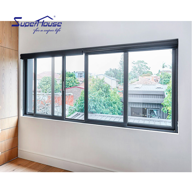 Superhouse Hurricane Proof NFRC NOA FPA AS2047 Standard Double Glass Aluminium Sliding Window Impact windows