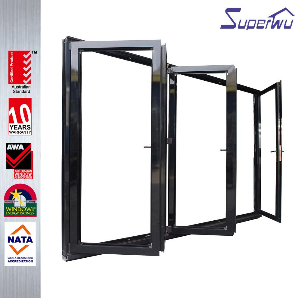Australia CodeMark Approval Aluminum Bi-Fold Door D2015 Powder Coated Thermal Insulation Anti-Salt Coastal Villa Balcony Entry