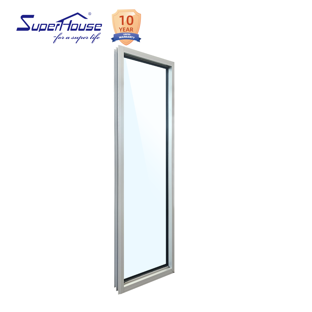 Modern Design Aluminum Alloy Security Glass Double Glazing Fixed Horizontal Hurricane Proof Picture Windows Stainless Steel