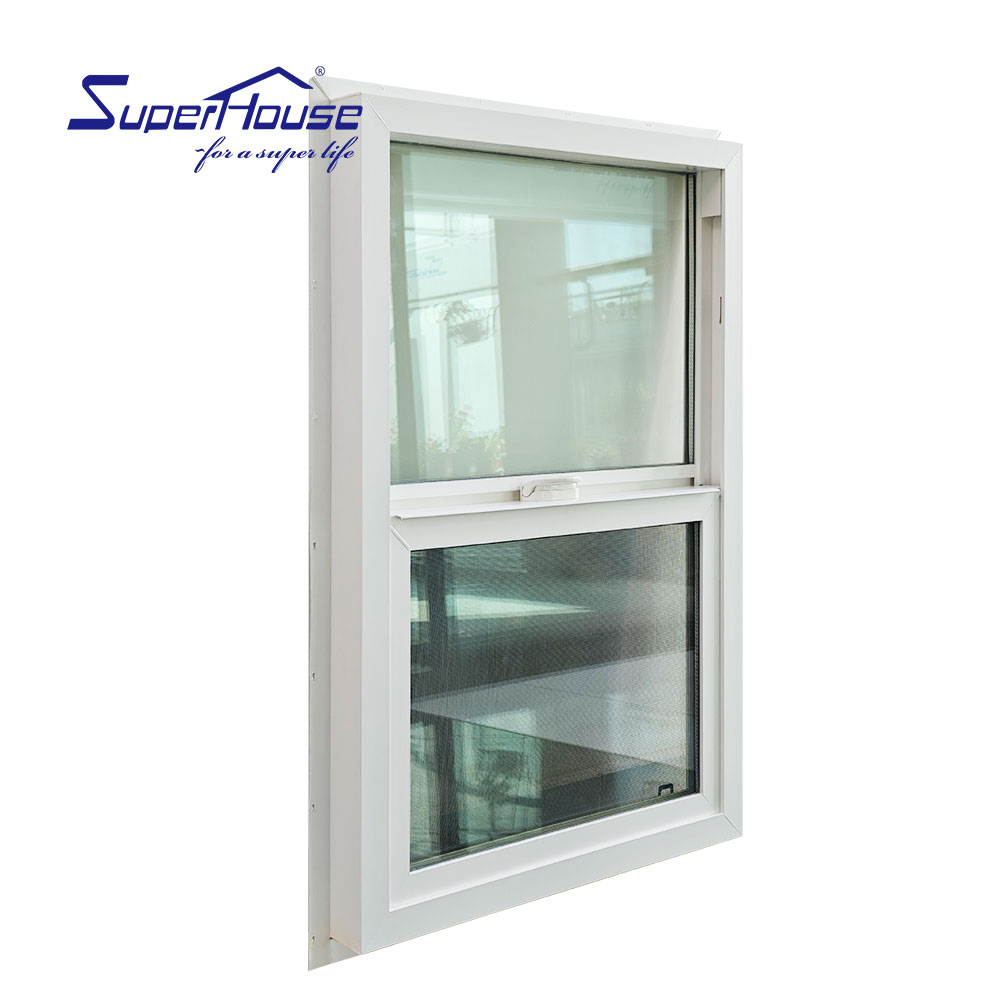Thermal Insulation Hurricane Proof NFRC NOA FPA AS2047 Hotel  vinyl double Hung Window With Good Quality and 10 years warranty