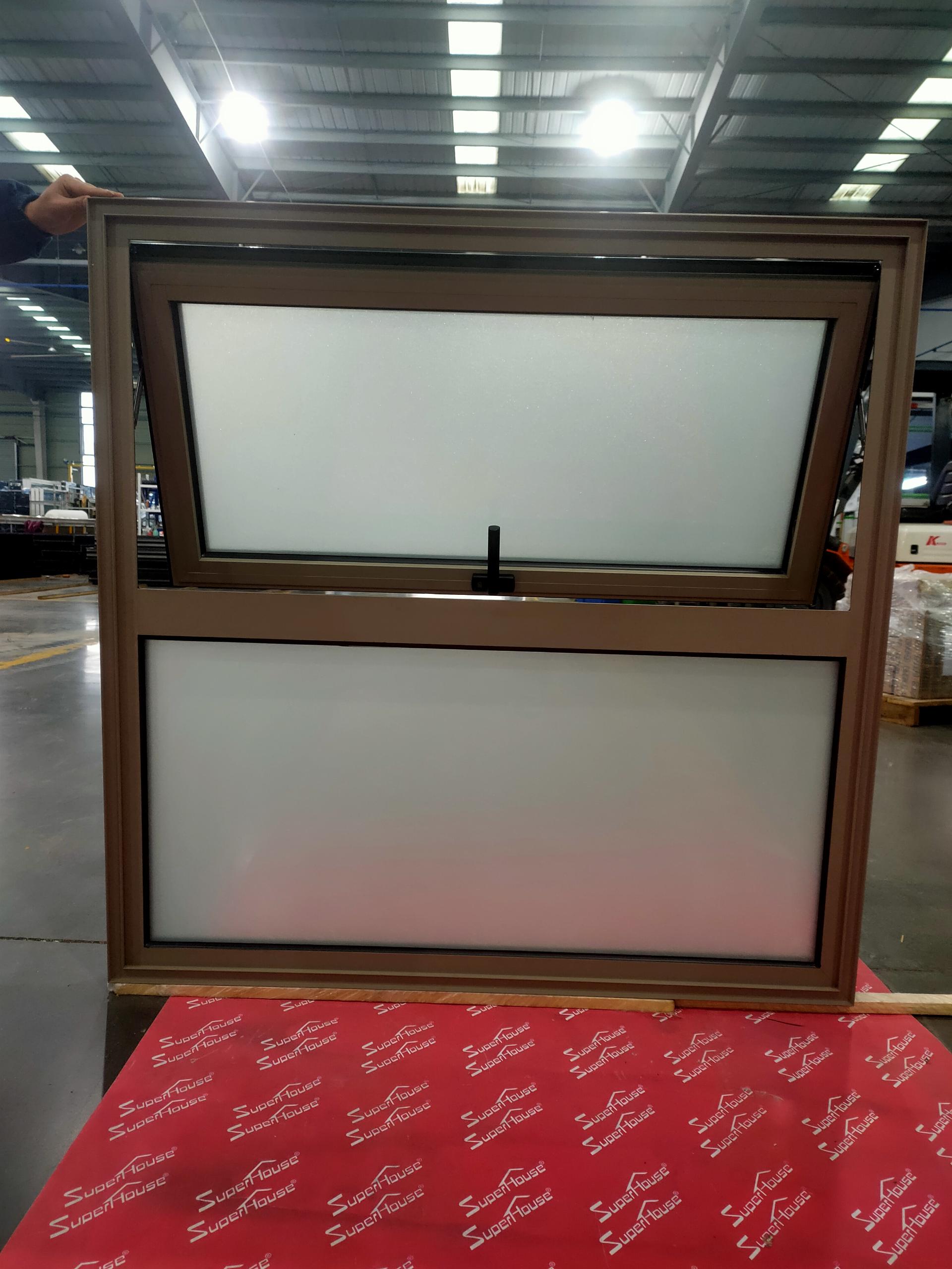 Superhouse Simple and Beautiful High Light Rate Less Space Occupied Double Tempered Glass Aluminium Awning Window