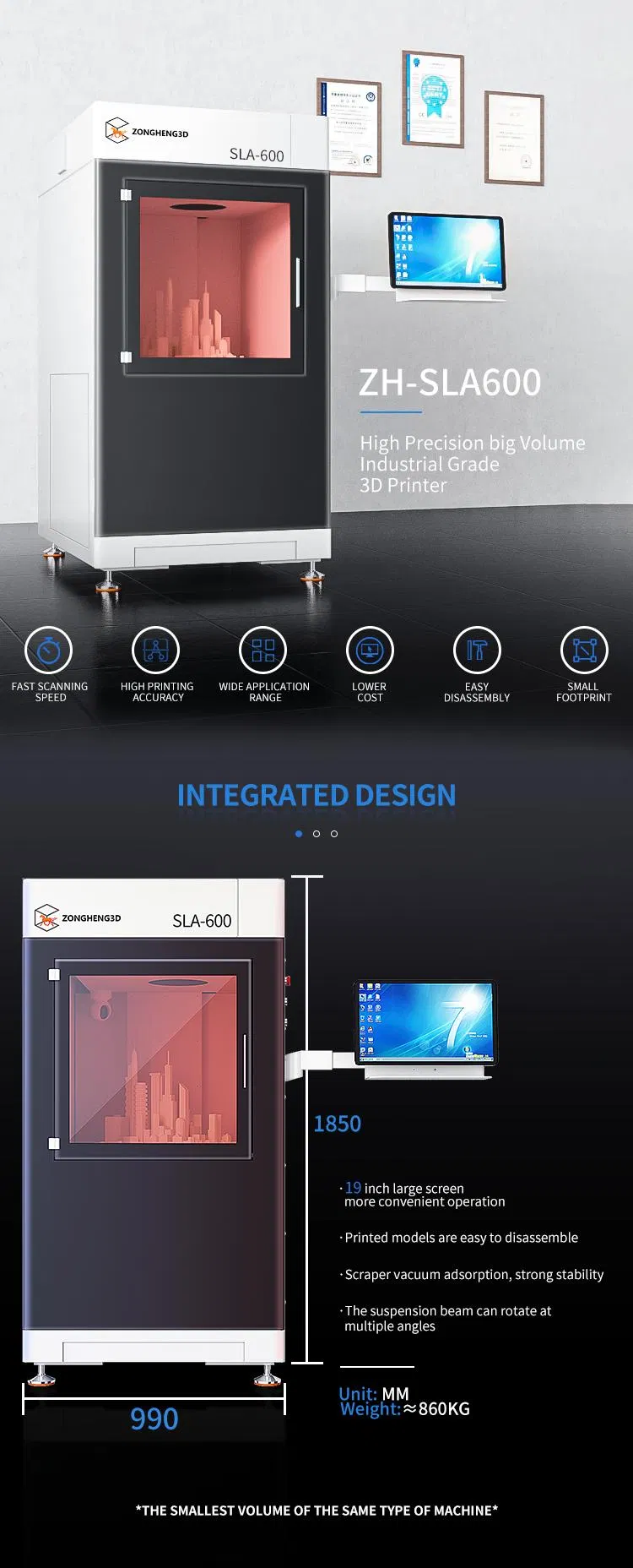 SLA 600 Industrial 3D Printer
