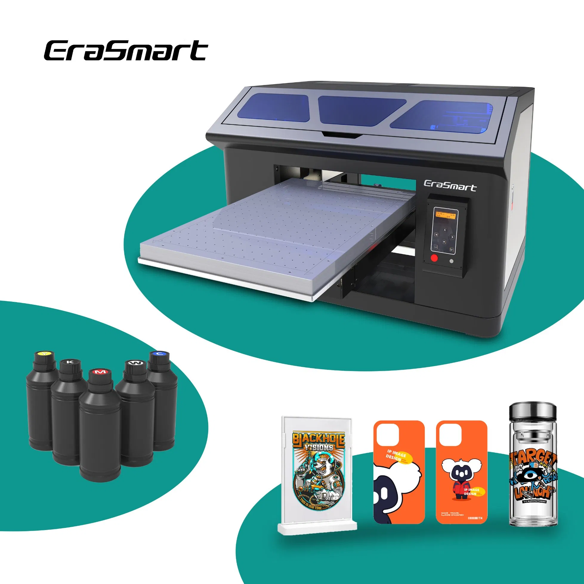 Erasmart Newest Small Printer 3545 Flatbed UV Dtf Film Transfer Printer Machine for Label Sticker Printing Phone Case Printing