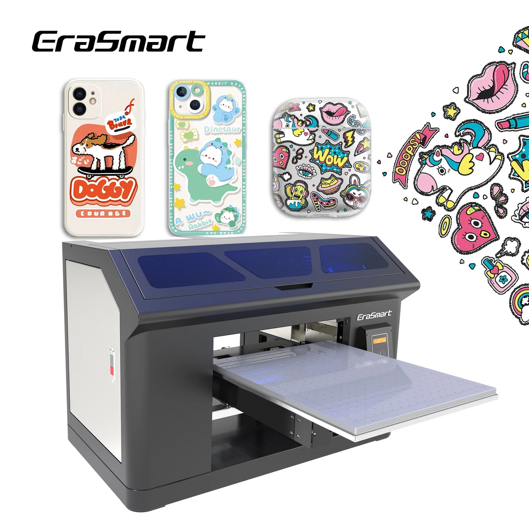 Erasmart Newest Small Printer 3545 Flatbed UV Dtf Film Transfer Printer Machine for Label Sticker Printing Phone Case Printing