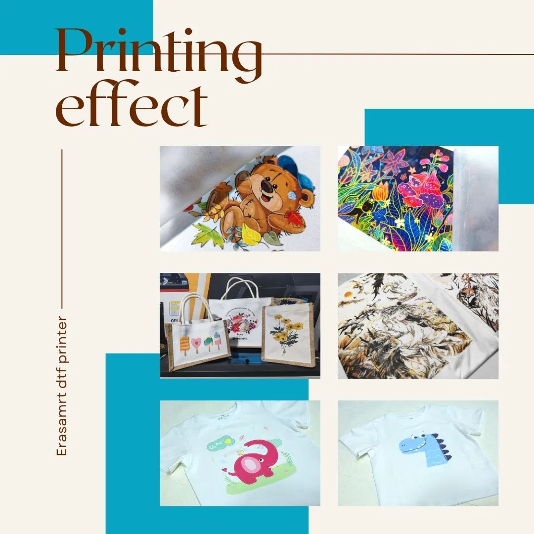 Erasmart Easy to Operate L1800 1390 Head A3 Dtf Printer Digital Holographic T-Shirt Printing Machine