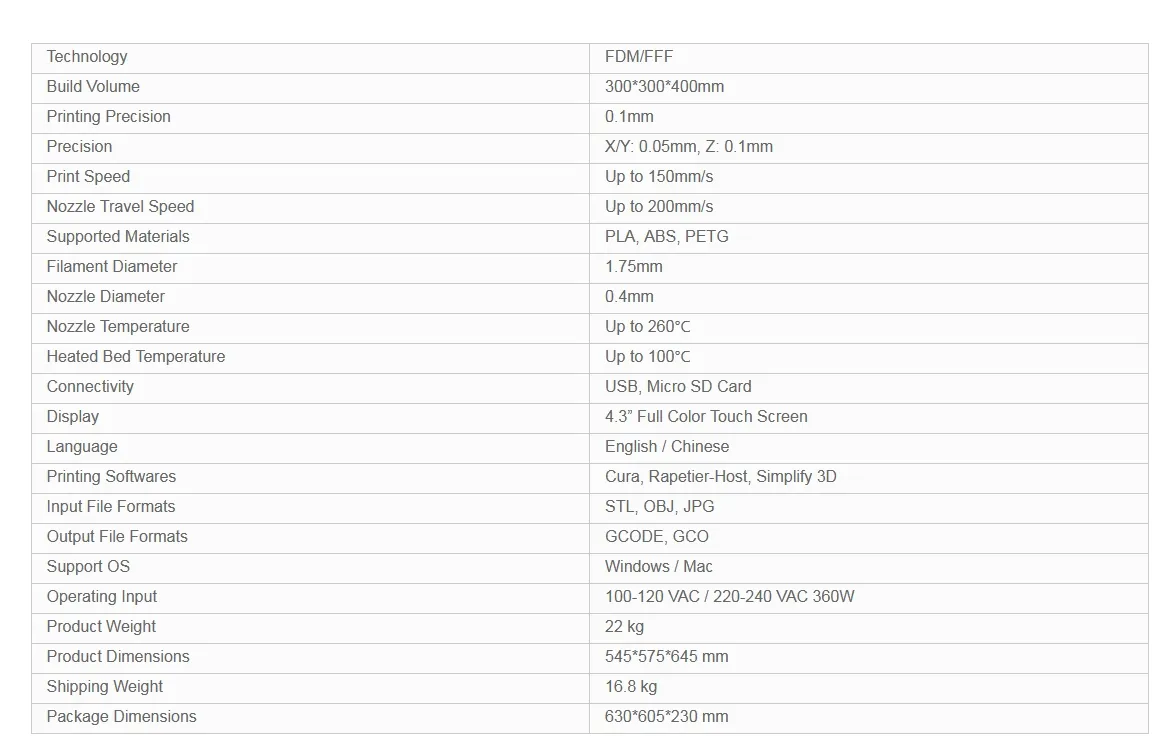 Technical Specifications