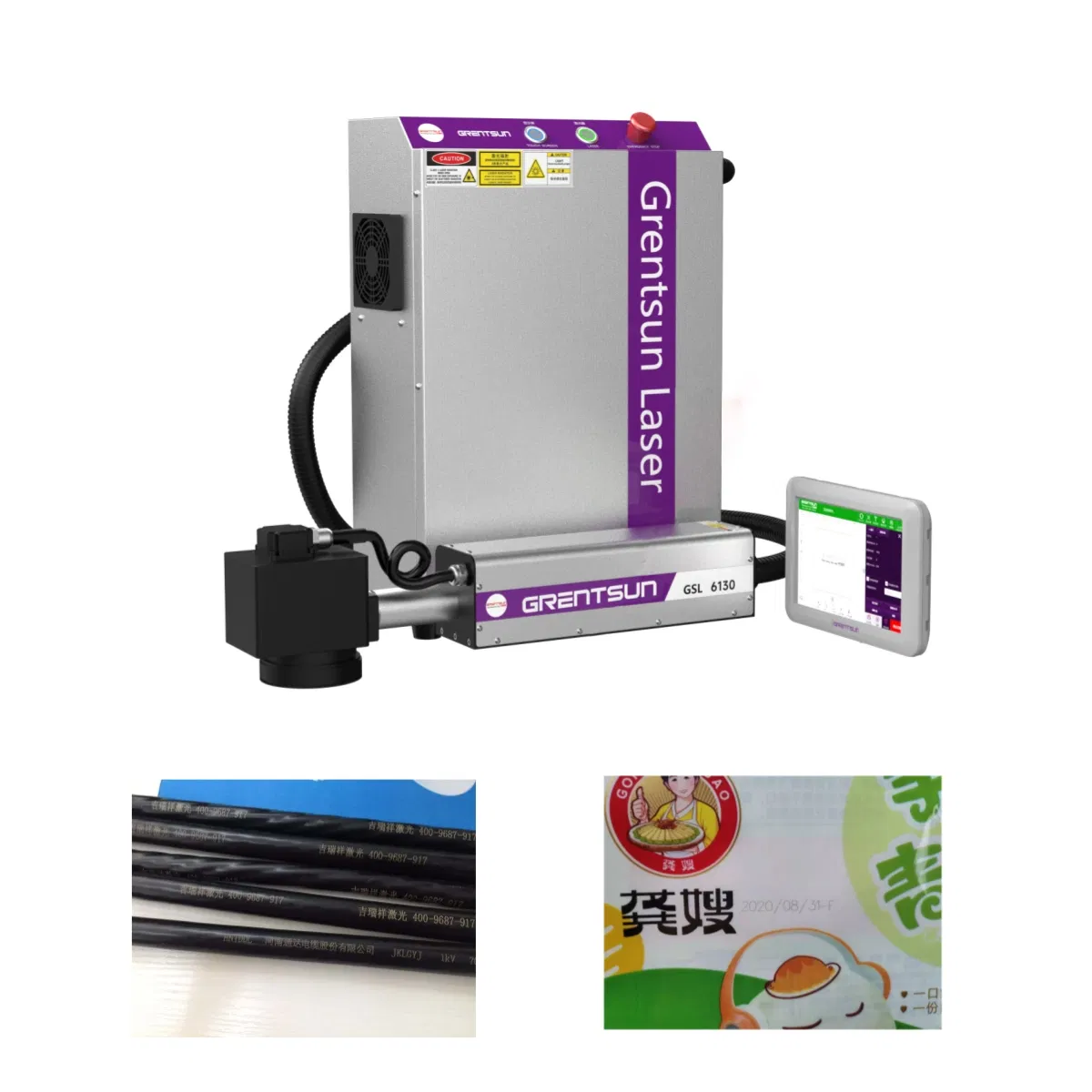 High Speed 700m/Min PVC PP Cable Pipe Fiber Laser Coding Inkjet Printer 30W Jpt Max Galvo for Extruded Factory Price