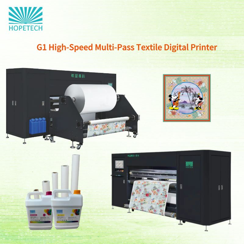 G1 High-Speed Multi-Pass Textile Digital Printer for Large Formats Inktime Double Head XP600 Digital Inkjet Digital Printe T Shirt Printing Machine with Powder